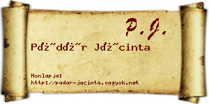 Pádár Jácinta névjegykártya